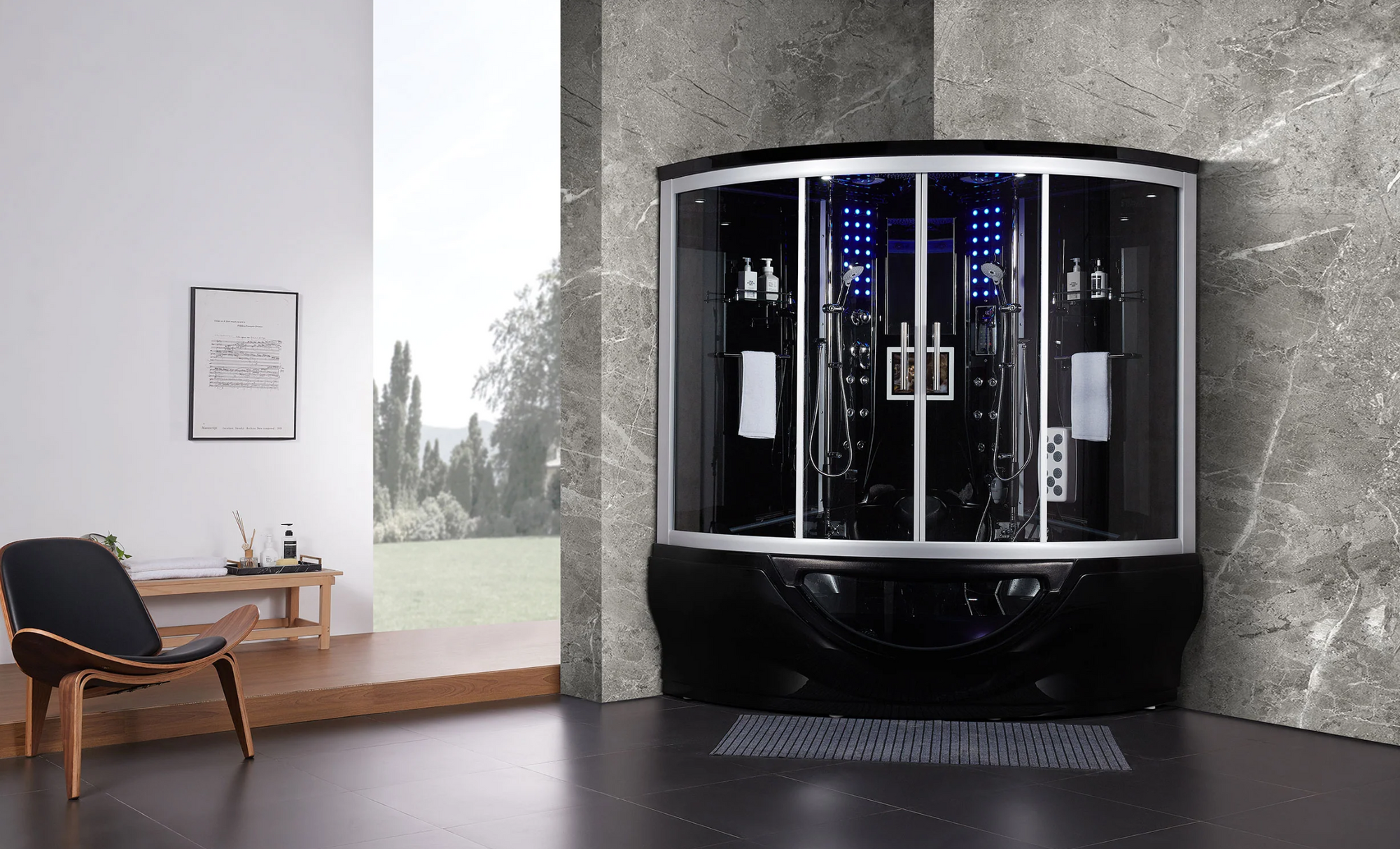 Platinum Black Superior Steam Shower