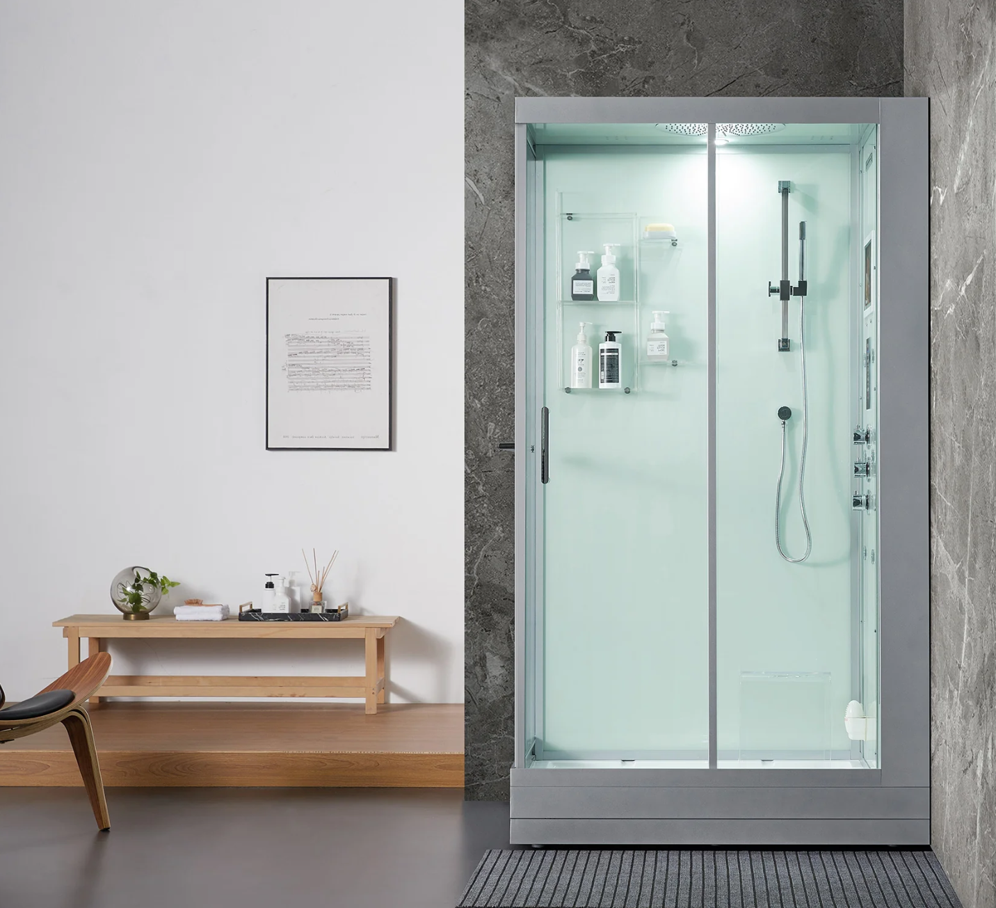 Platinum White Lucca Steam Shower